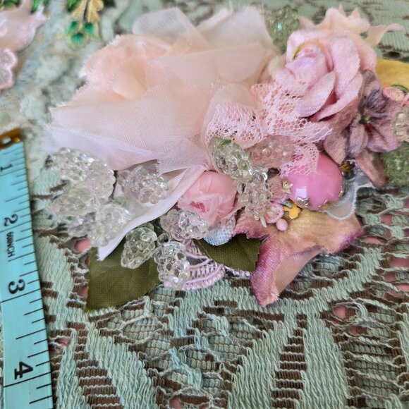 Romantic Handmade Millinery Rose Hair Clip Feminine Bridal OOAK Wedding Feminine - Picture 2 of 8